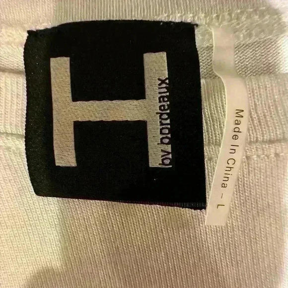 H by Bordeaux Short Ruffle Sleeve White Knit Top Size Large - Picture 3 of 4